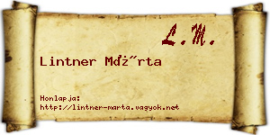 Lintner Márta névjegykártya